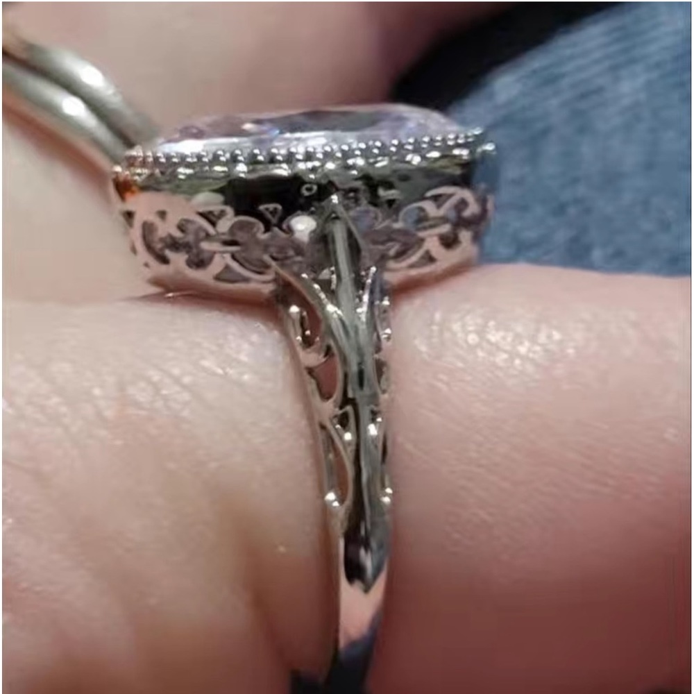 New S925 Sterling Silver Handmade Tanzanite Zoisite Crystal Celtic Floral Ring - Picture 5 of 16
